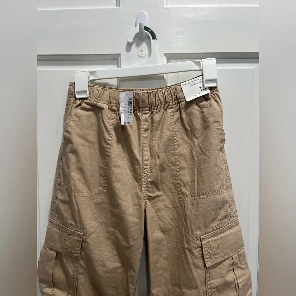CHILDREN'S PLACE NWT Ripstop Baggy Loose Fit Mid Rise Pull On Cargo Pants Sz 14